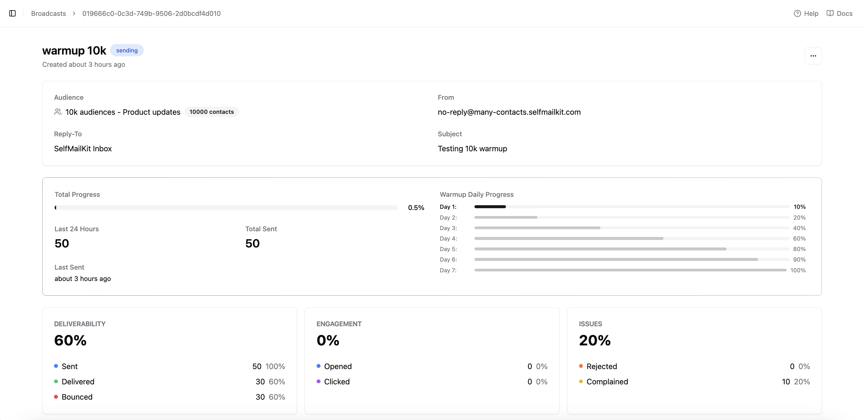 Broadcast Progress