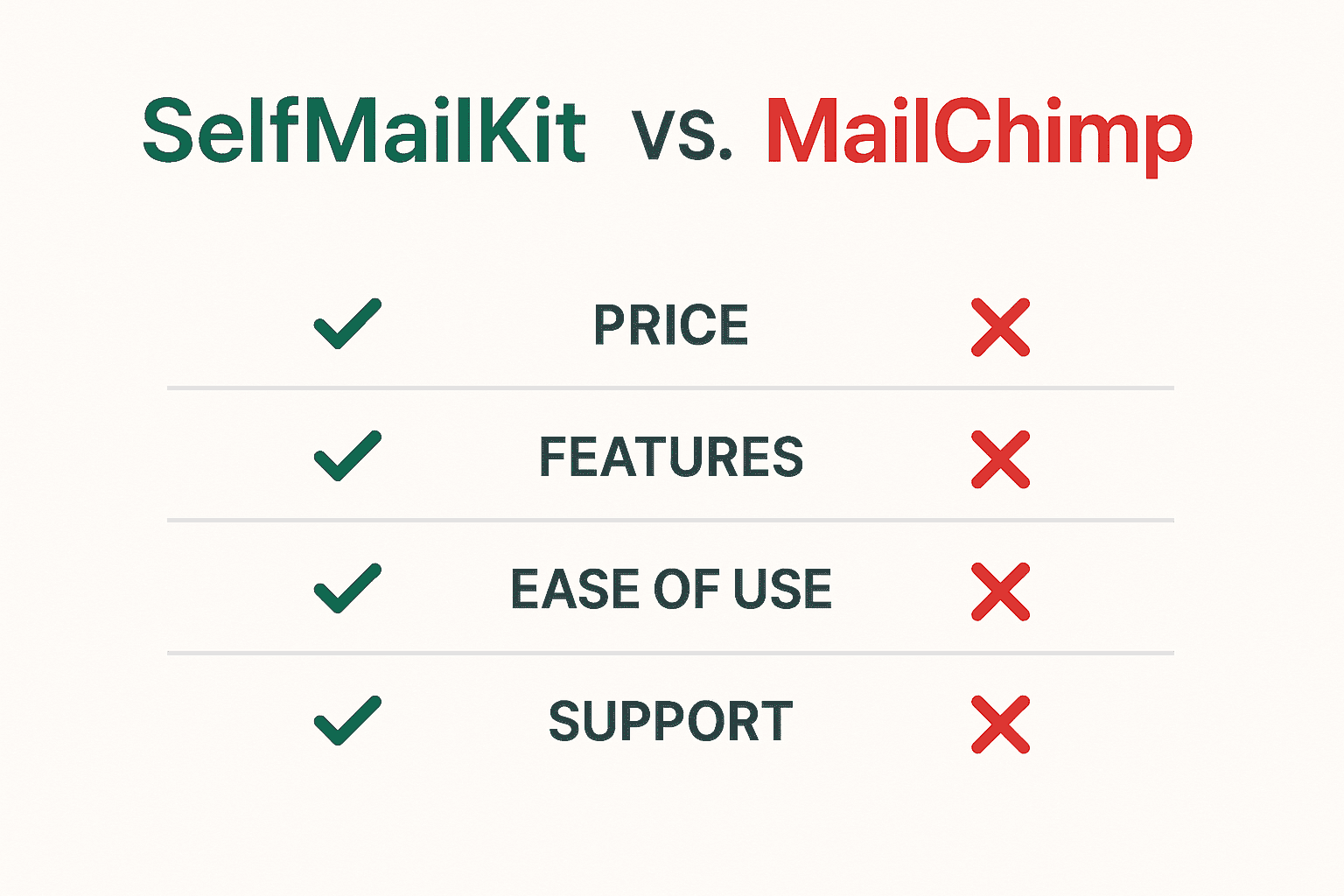 SelfMailKit vs Mailchimp