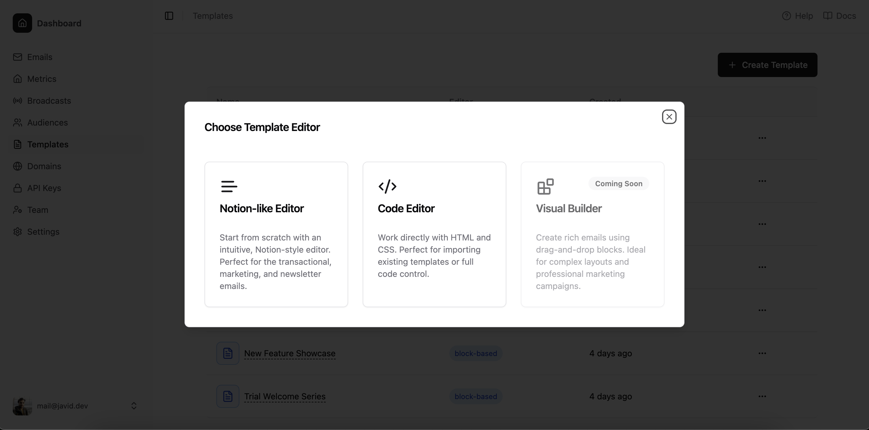 SelfMailKit Email Template Editor
